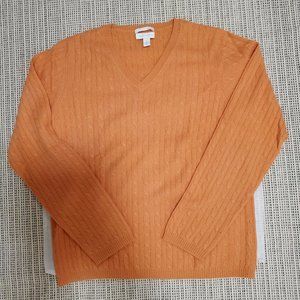 Charter Club cashmere pumpkin sweater SZ L